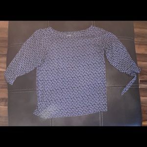 Long sleeve flower print blouse